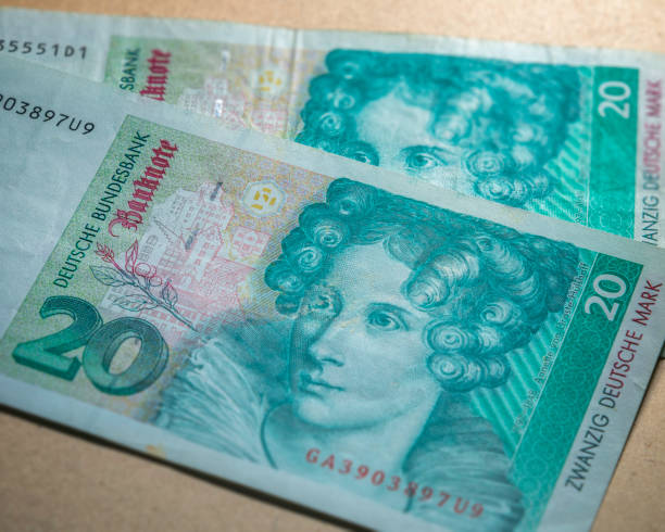 istock Close up of a German 20 Deutsche Mark. 1386491663