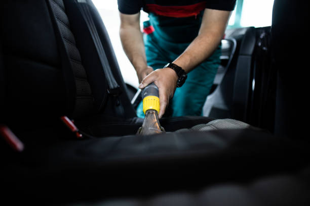 istock Car detailing service deep interior cleaning. 1386494392