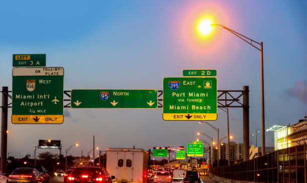 istock Traffic on highway 95 in Miami at sunset 1386498132