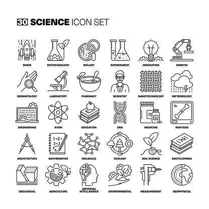 Science Line Icons Set