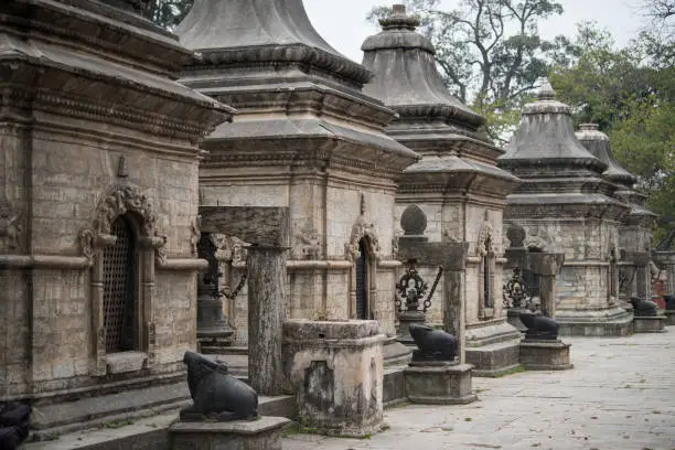 Kathmandu, Nepal- April 20,2019 : The Pashupatinath Temple is a Hindu temple located on the Bagmati River in Kathmandu, Nepal.