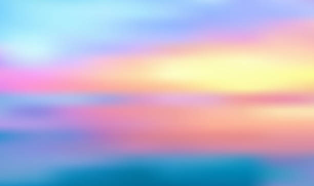 istock Pink sunset sea sky blurred background - pink and yellow background vector illustration 1386503881