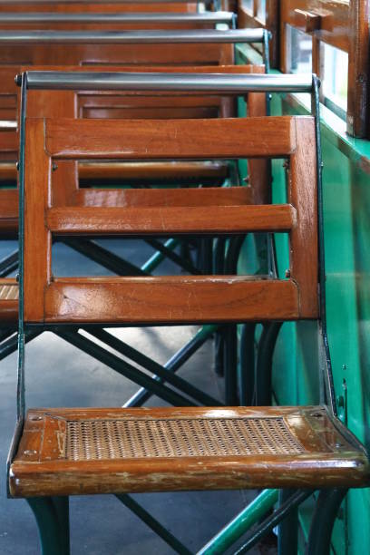 istock Wooden seats on Tram 1386508056