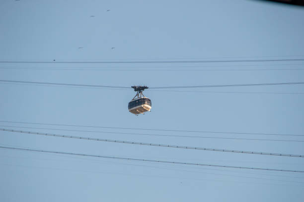 SugarLoaf Cable Car in Rio de Janeiro, Brazil - January 23, 2022: Sugar Loaf Cable Car seen from Urca neighborhood in Rio de Janeiro.