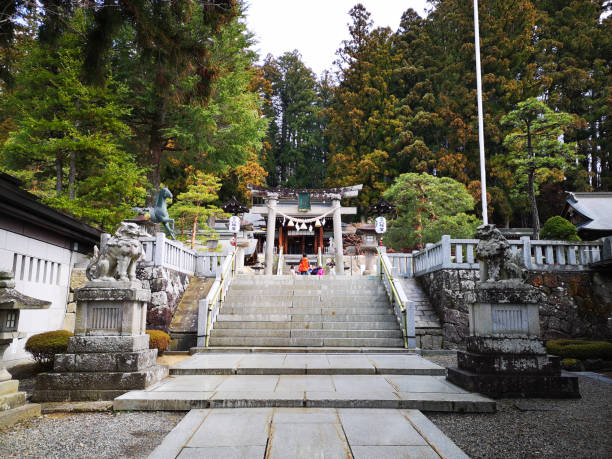 31 march 2019 - Takayama, Japan: View of the Sakurayama Hachimangu Shrine in Takayama, Japan