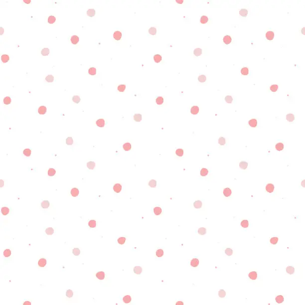 Vector illustration of Pink Polka Dots Seamless Pattern