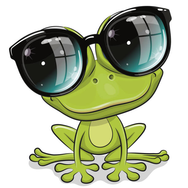 Frog in sun glasses isolated on a white background Cute Cartoon Frog in sun glasses isolated on a white background giant frog stock illustrations