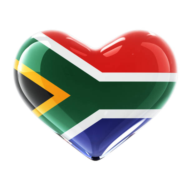 The image shows a digital illustration of the flag of South Africa. This rectangular flag icon is depicted in its standard colors: red, blue, green, yellow, black, and white. Designed as a computer illustration, the flag features a unique and colorful design with a green Y-shape bordered by white, separating sections of red and blue, and a black triangle outlined in yellow on the hoist side. The design is presented in a clean and simplified layout that highlights its distinctive elements, making it suitable for various digital and graphic applications.