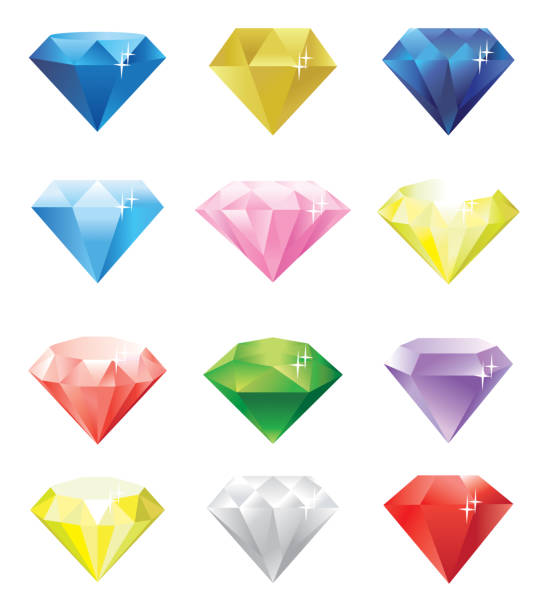 diamant modelle - diamantschmuck grafiken stock-grafiken, -clipart, -cartoons und -symbole