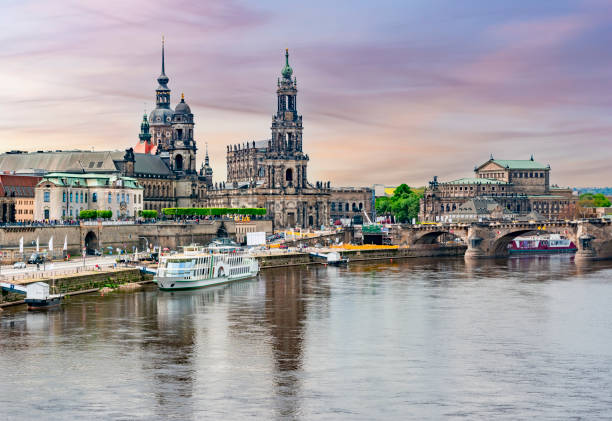istock Dresden cityscape and Elbe river at sunset, Saxony, Germany 1386525534