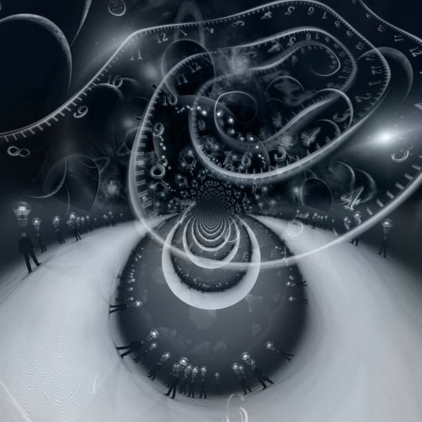 istock Eternal spaces. Surreal composition with time spirals 1386525648
