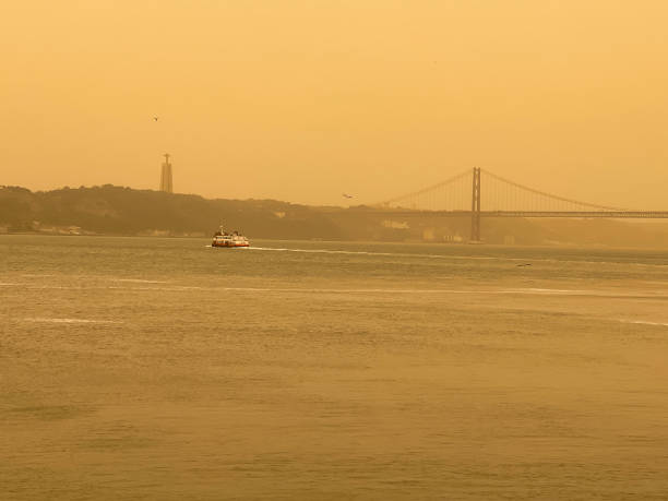 istock Beautiful view on Lisbon after sandstorm 1386529148