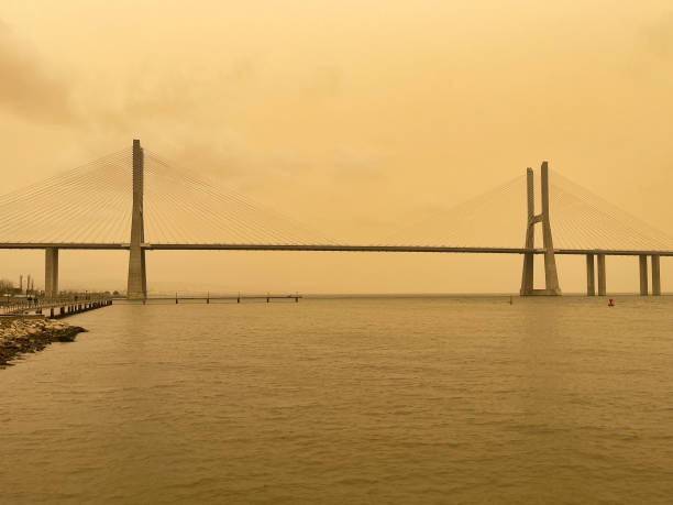 istock Beautiful view on Lisbon after sandstorm 1386530005