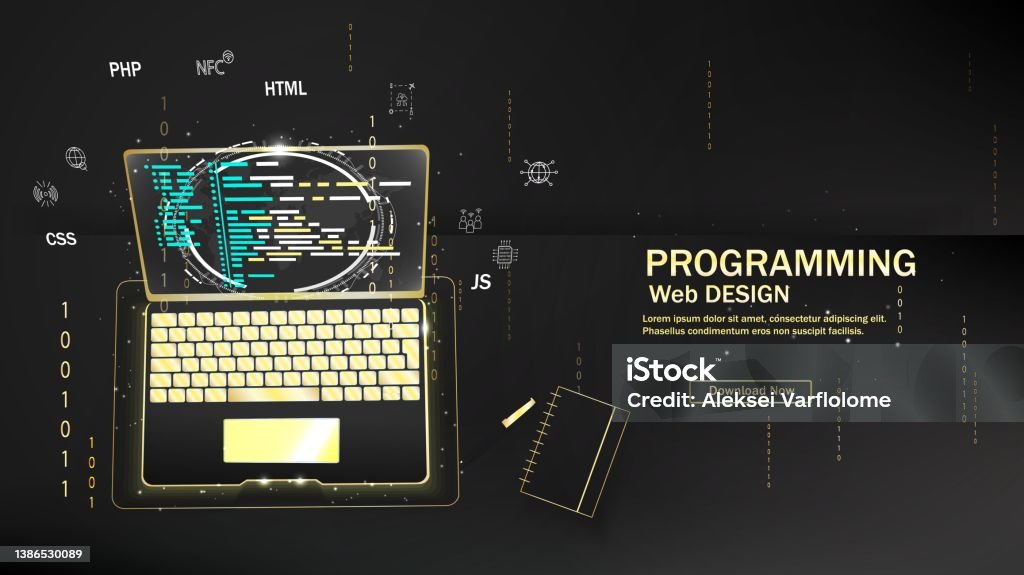 Software Web Development Programming Concept Abstract Programming ...
