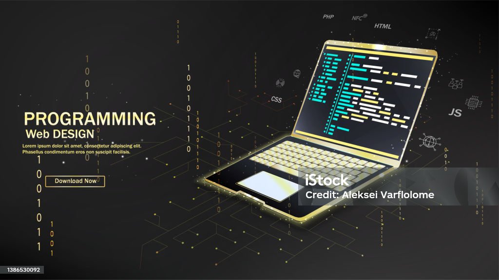 Software Web Development Programming Concept Abstract Programming ...