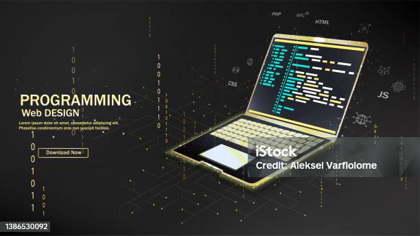 Software Web Development Programming Concept Abstract Programming ...