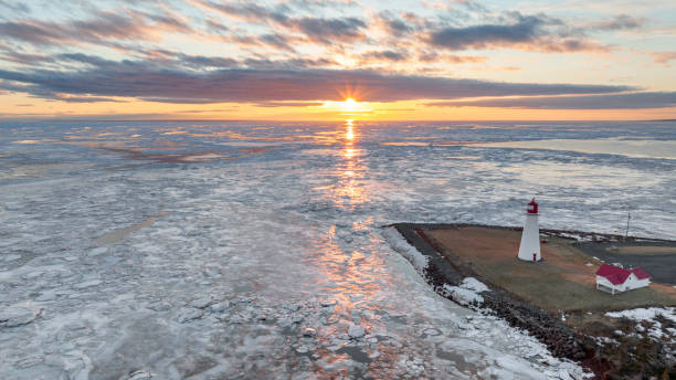 istock Point Prim Lighthouse at sunset in winter 1386532179