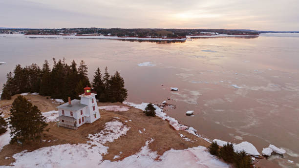 istock Blockhouse Point Lighthouse in winter 1386532188