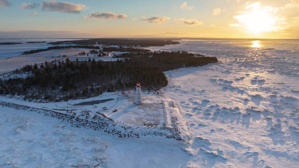 istock Point Prim Lighthouse at sunrise in winter 1386532261
