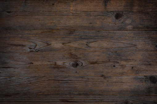 Dark wooden background brown color. Wood desk plank to use as background or texture.