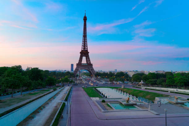 istock eiffel tour and from Trocadero, Paris 1386536114