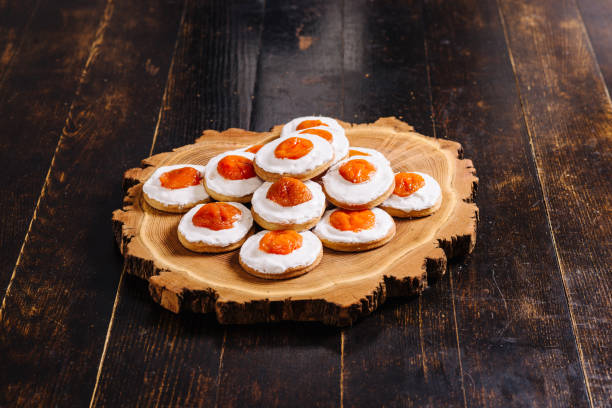 Traditional ukrainian easter cookies on a wooden desk. stock photo