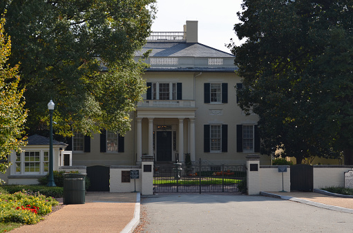 Richmond, VA, USA - October 29, 2014: The Executive Mansion, the official residence of the governor of the Commonwealth of Virginia.