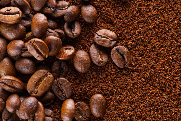istock Coffee grind texture background , banner. coffee powder abstract background 1386595461