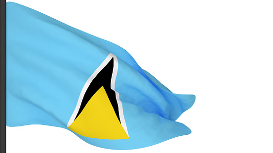 national flag background image,wind blowing flags,3d rendering,Flag of Saint Lucia
