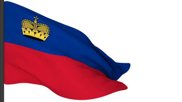 istock national flag background image,wind blowing flags,3d rendering,Flag of Liechtenstein 1386613934