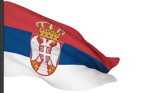 national flag background image,wind blowing flags,3d rendering,Flag of Serbia