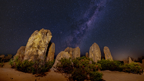 Rising Milky Way at the Pinnacles Desert Western Australia