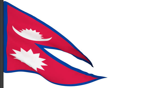 istock national flag background image,wind blowing flags,3d rendering,Flag of Nepal 1386614908