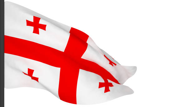 istock national flag background image,wind blowing flags,3d rendering,Flag of Georgia 1386614932