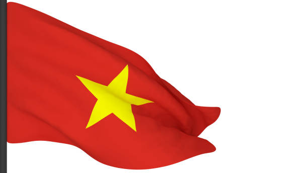 istock national flag background image,wind blowing flags,3d rendering,Flag of Vietnam 1386615062
