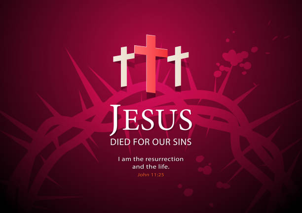 jesus died for our sins - kudüs illüstrasyonlar stock illustrations