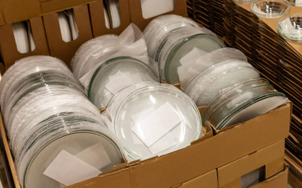 istock Shelves are lined with multi-colored plates and china bowls. Decorative cutlery. 1386615857