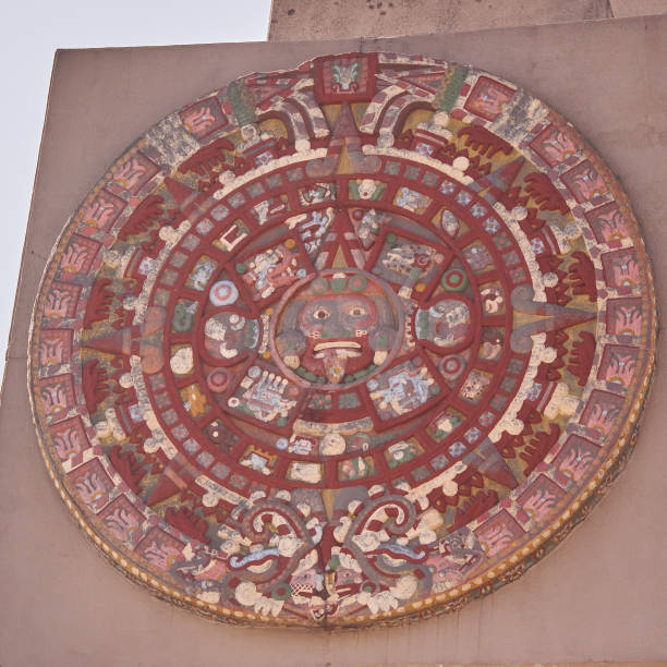 istock aztec calendar, solar calendar, mexican symbol 1386616101