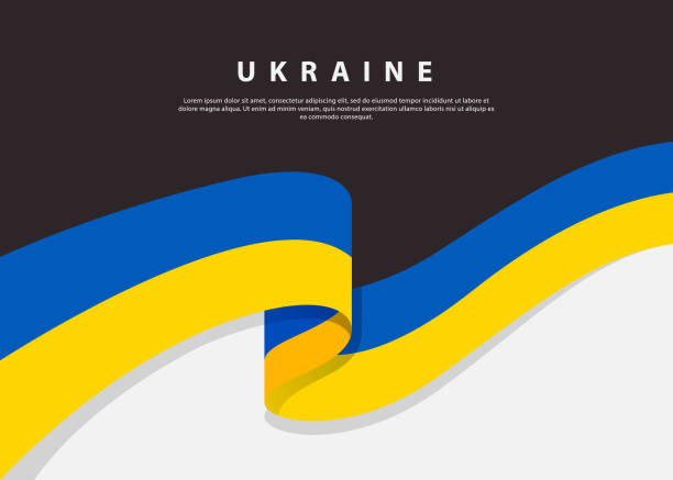 ilustrações, clipart, desenhos animados e ícones de bandeira da ucrânia em fundo escuro. design de ilustração vetorial - bandeira da otan