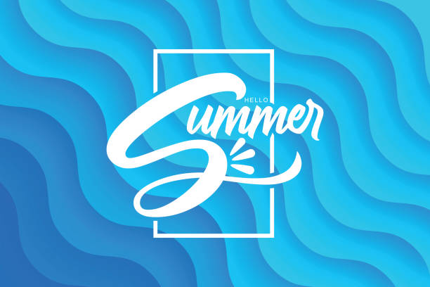 Lettering composition of Summer Vacation on abstract background stock illustration