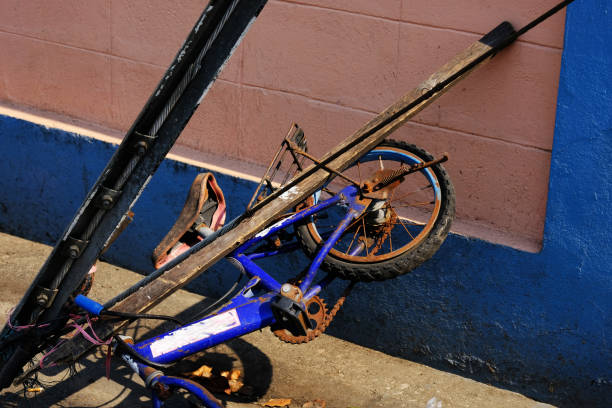 istock old bicycle on a street 1386625268