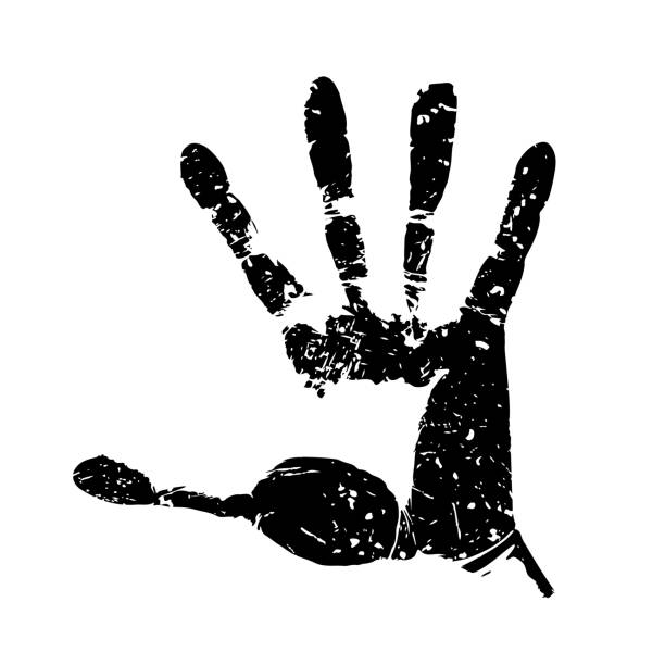 Open hand imprint on white Open handprint. Carefully layered and grouped for easy editing. Hand, scratches and background are in different groups - layers. haunted asylum stock illustrations