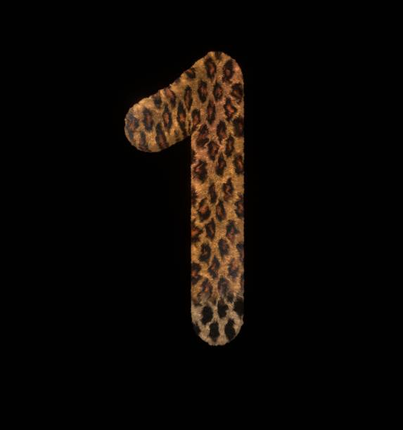 istock Leopard Themed Font Number 1 1386627066