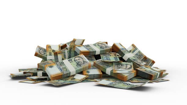 istock 3D Stack of 20000 Hungarian forint notes isolated on white background 1386627751