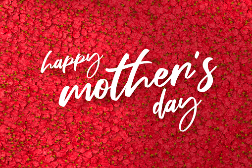 Happy Mother's Day with flowers. Useful horizontal template for your designs.