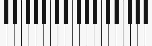 Realistic background black and white piano keys - Vector Realistic background black and white piano keys - Vector illustration piano key stock illustrations