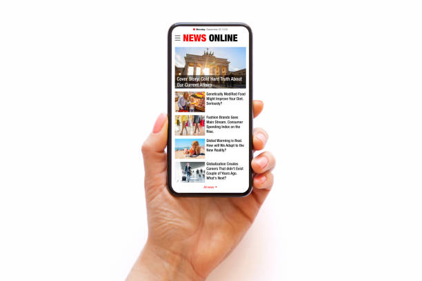Sample news website on mobile phone