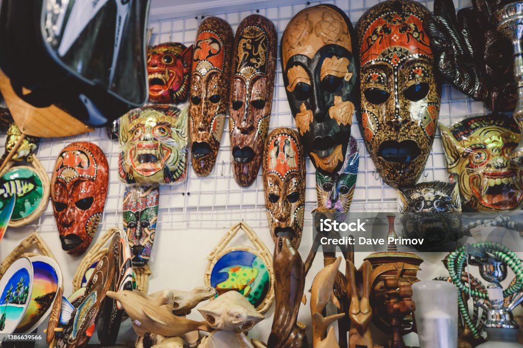 Bright and Colorful Souvenirs and Gifts in the Local Maldivian Market on the Male City Bright and Colorful Souvenirs and Gifts in the Local Maldivian Market on the Male City, Maldives Maldives Stock Photo