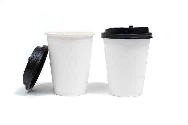 istock Disposable paper coffee cup isolated on white background. Coffee - Drink, On The Move, Packing, Advertisement, Blank 1386641273