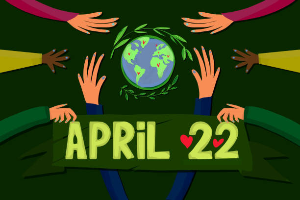 ilustrações de stock, clip art, desenhos animados e ícones de earth day celebration on april 22nd around the world - mundial 2022